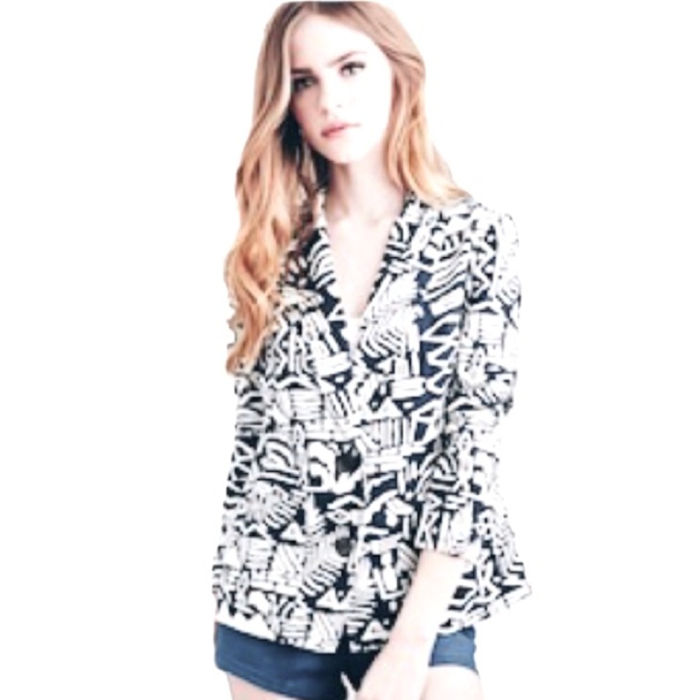 I ❤️ H81 Hieroglyphic Tribal Linen Blazer